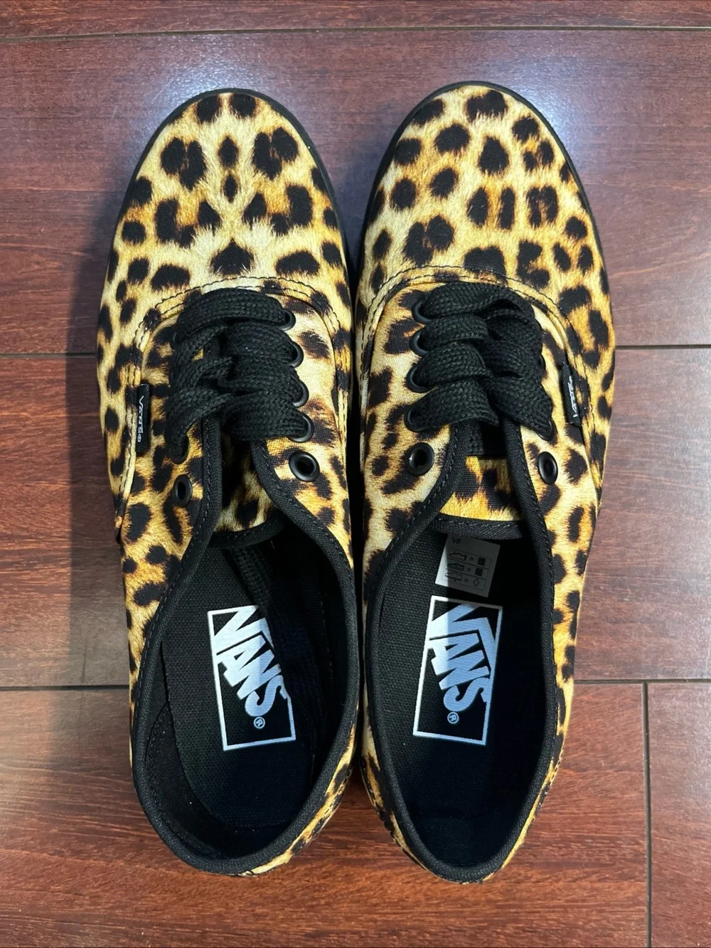 Womens 8 Vans Authentic Low Pro Leopard Print Low Top Shoe Sneaker New HALF BOX
